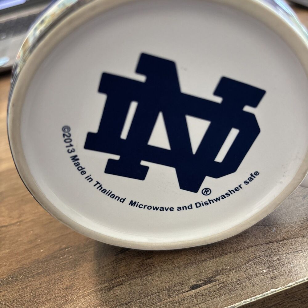 NWT Notre Dame University Coffee Mug 16 Oz 2013 Campus Basilica Raised Letters - Picture 8 of 8